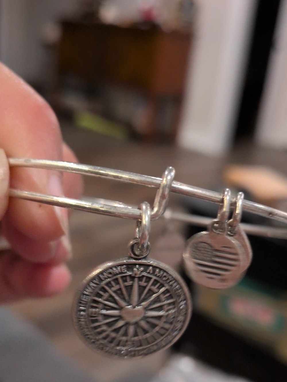 Alex and Ani Silver 'True Direction' Compass Charm Bangle